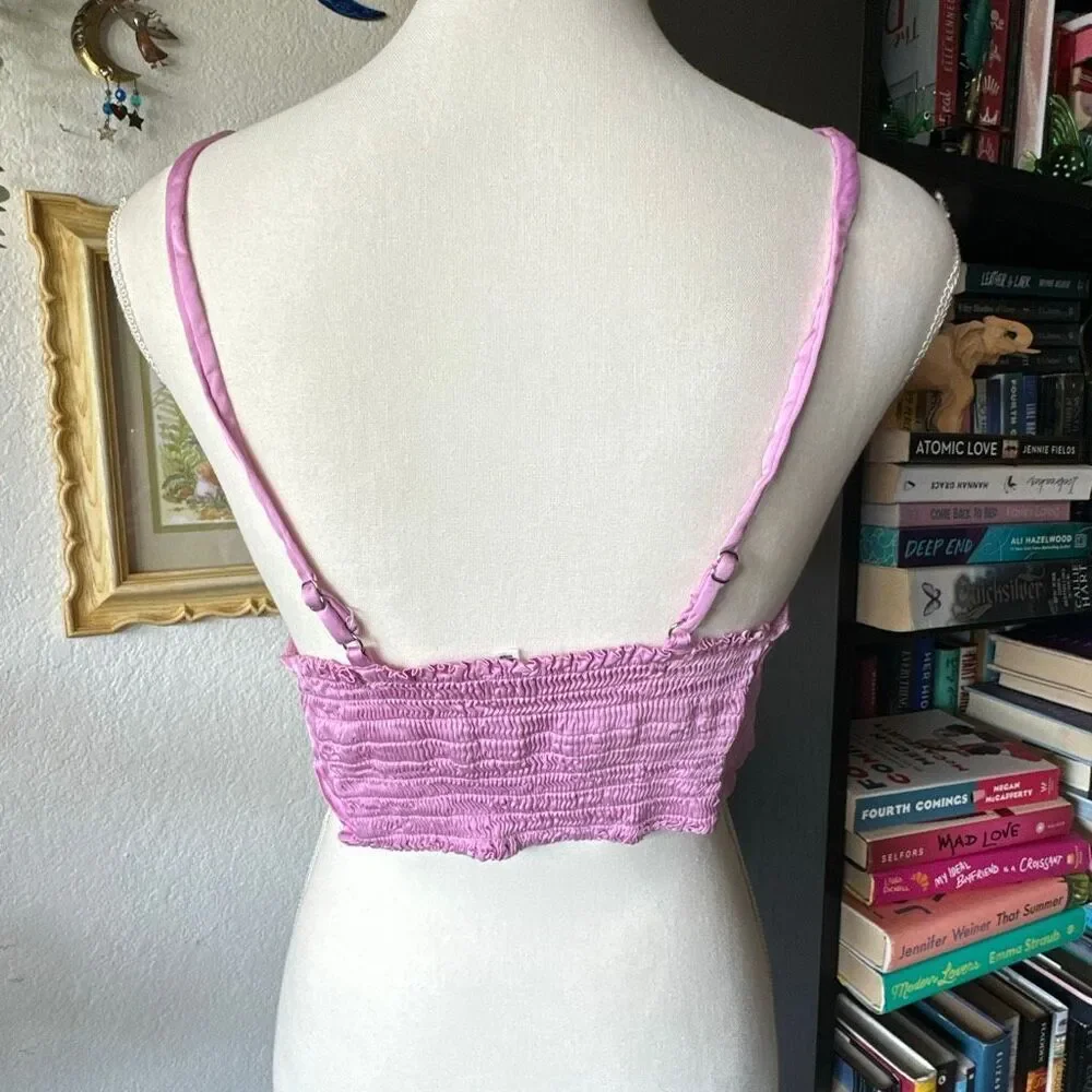 Aerie Size Large Pink Satin Bra top